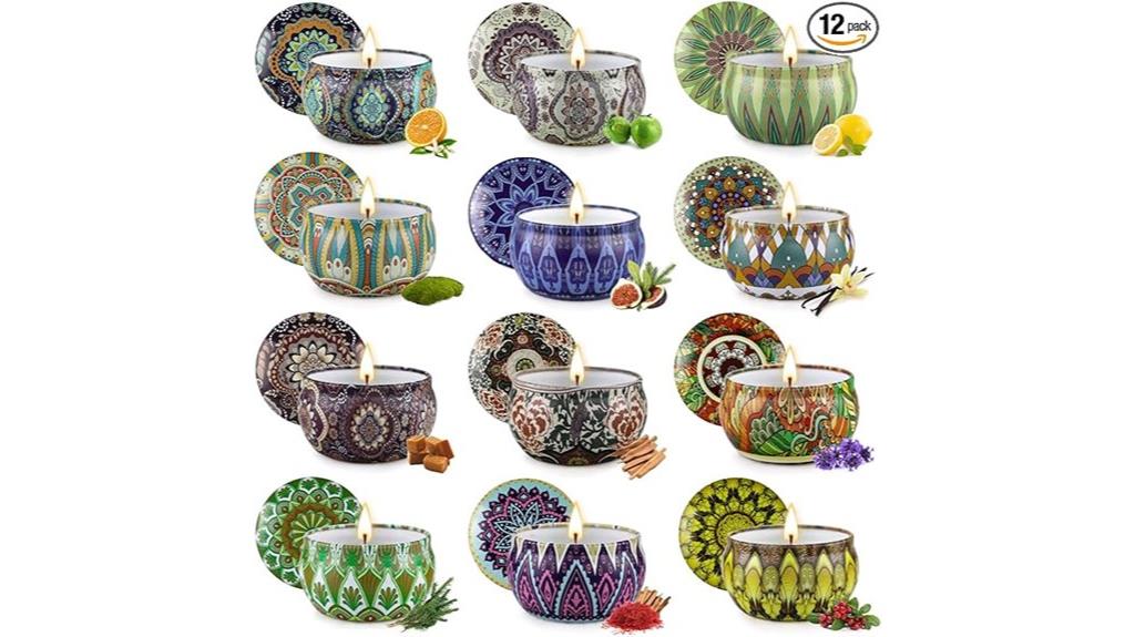 12 soy aromatherapy candles