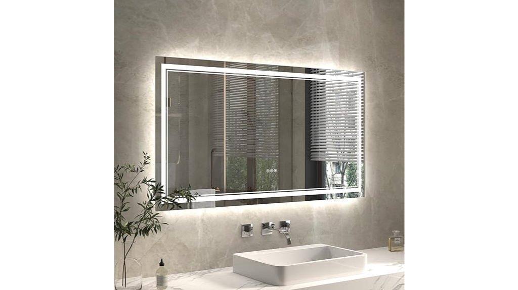 backlit led bathroom mirror