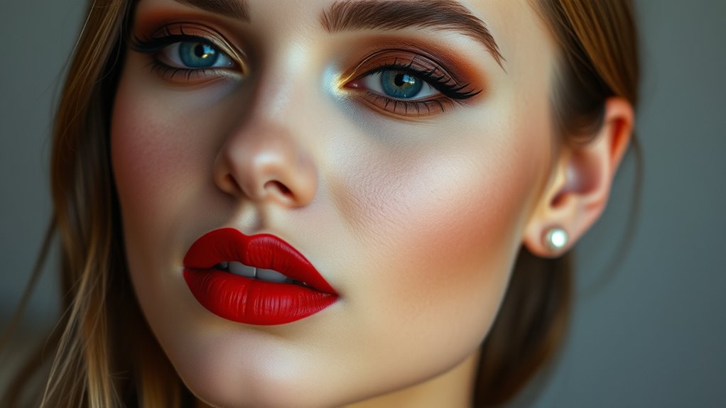 bold lips smoky eyes