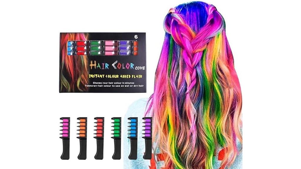 colorful hair chalk comb