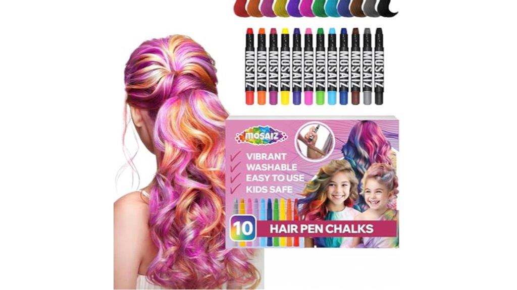 colorful washable hair chalk