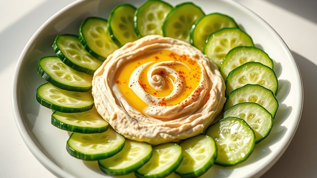 cucumber hummus healthy snack