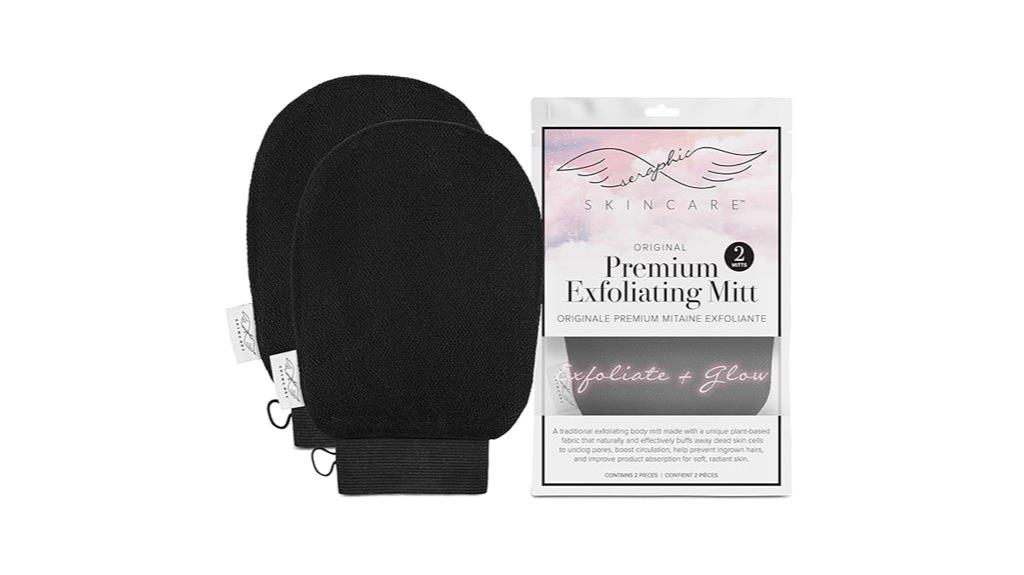 dual exfoliating body mitts