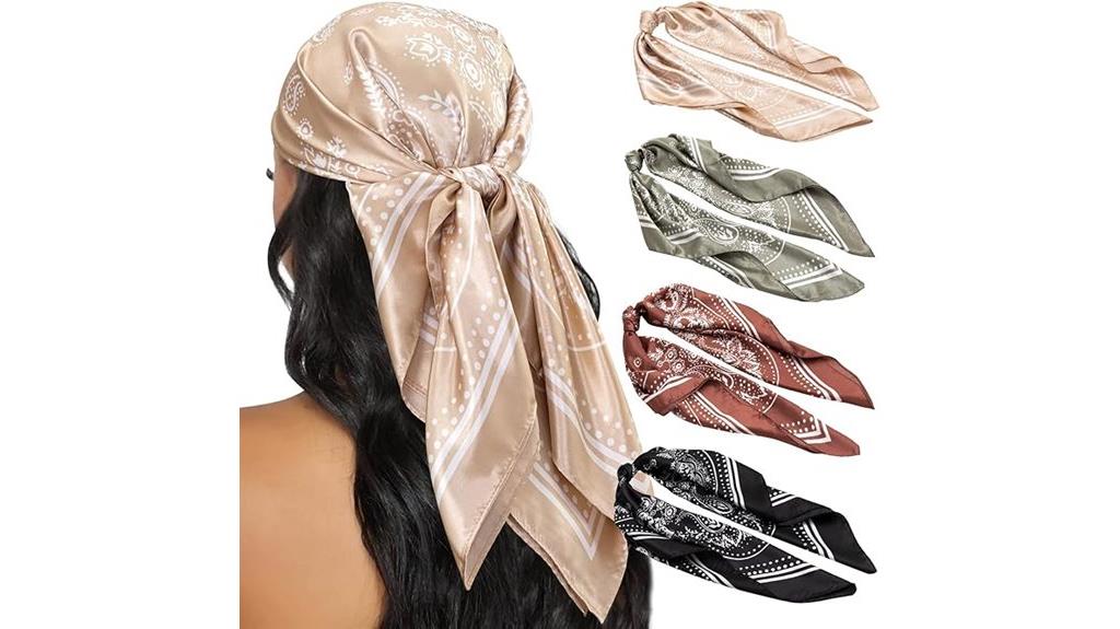 four piece head scarf set