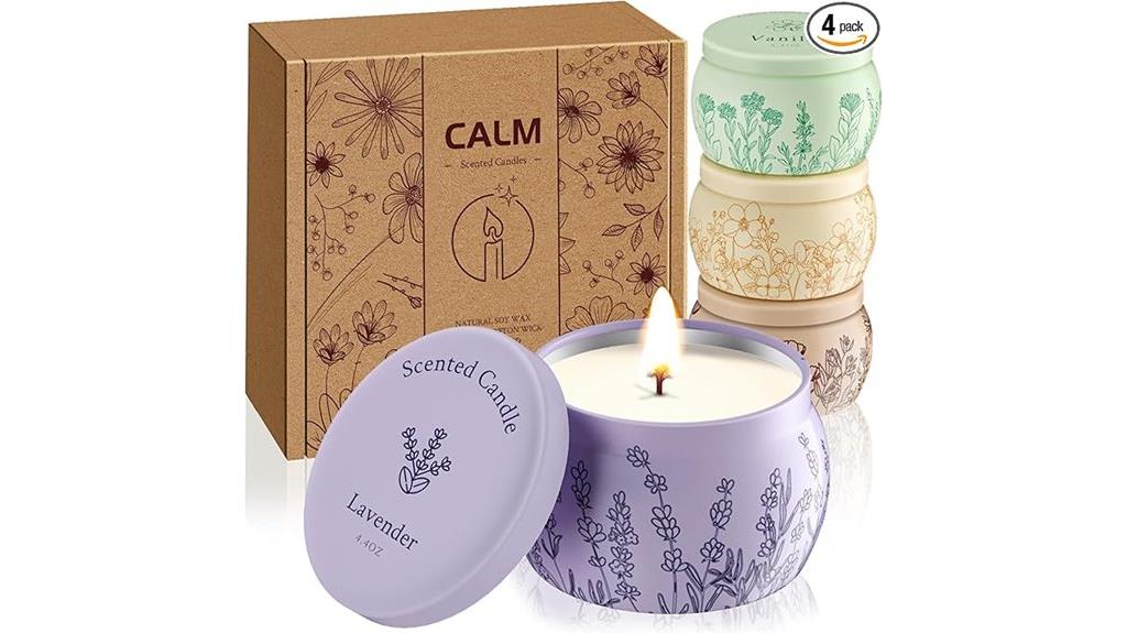four scented candles