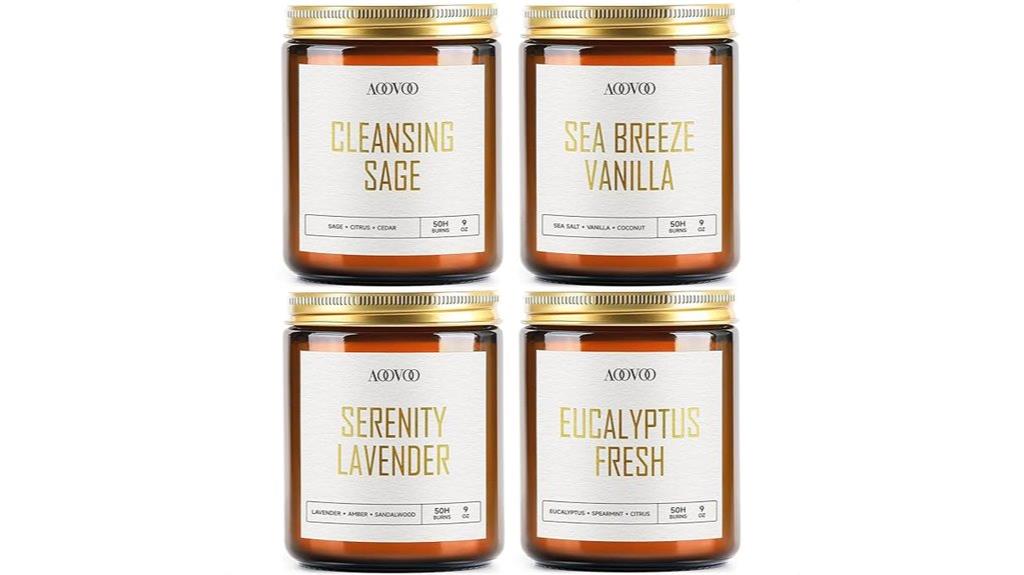 four scented candles set