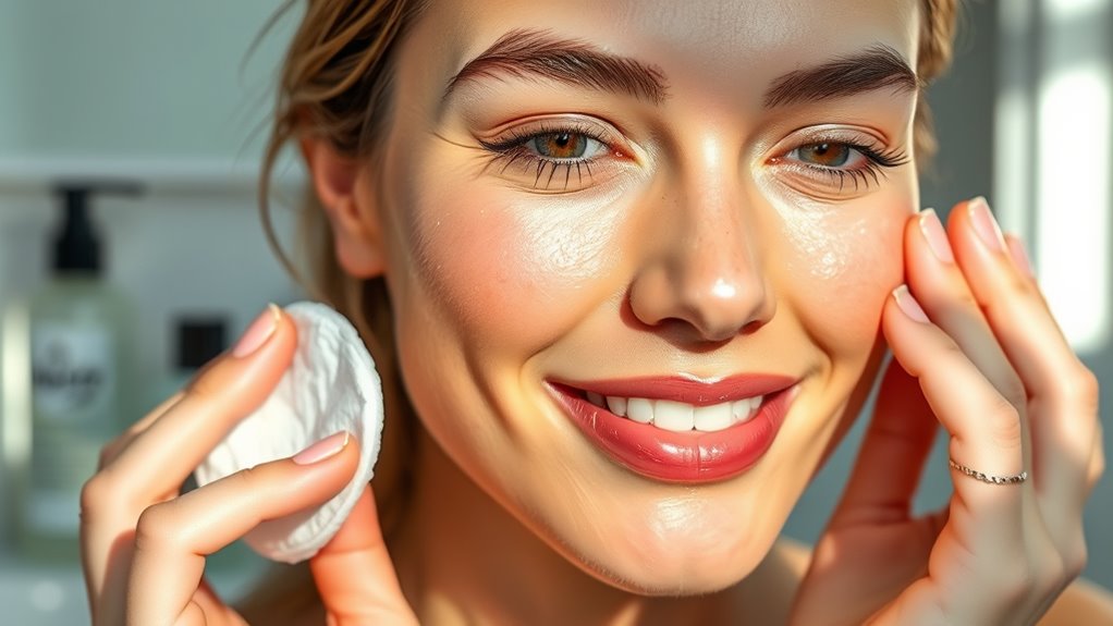 gently apply alcohol free toner