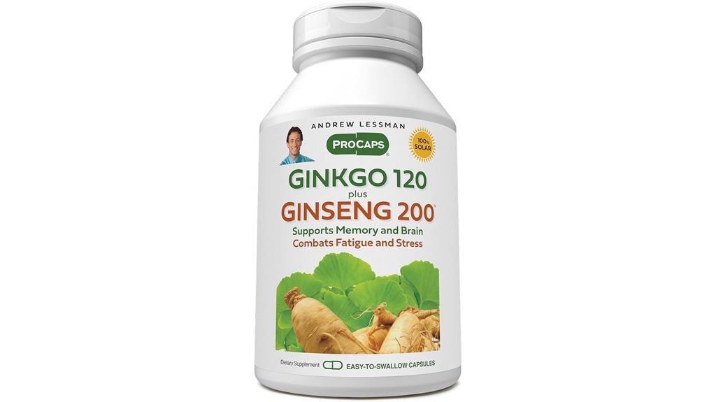 ginkgo ginseng supplement capsules