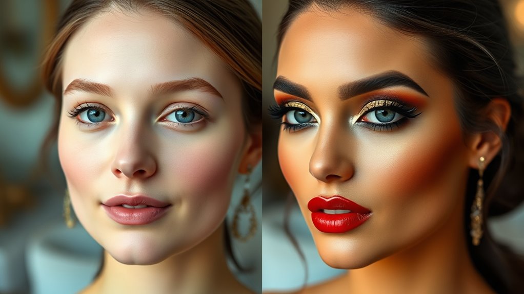 glamorous sparkle and eyeliner