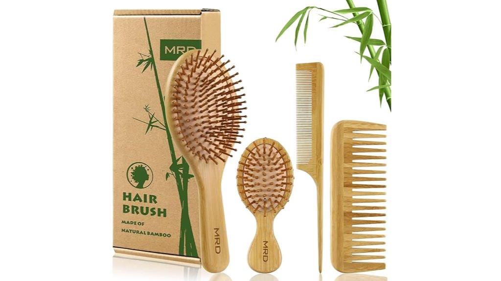 hairbrush set with bamboo