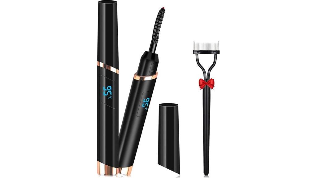 heated eyelash curlers with comb