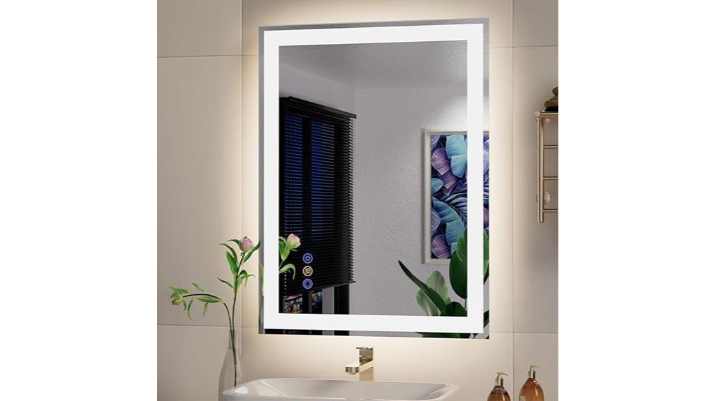 large backlit dimmable mirror