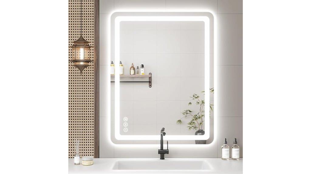 large illuminated bathroom mirror