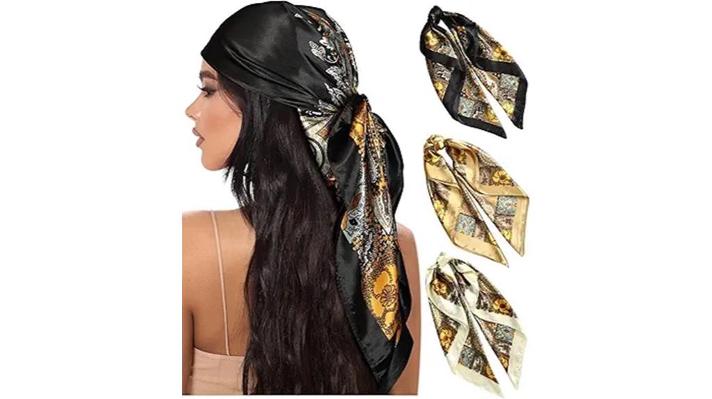 large satin headscarf set