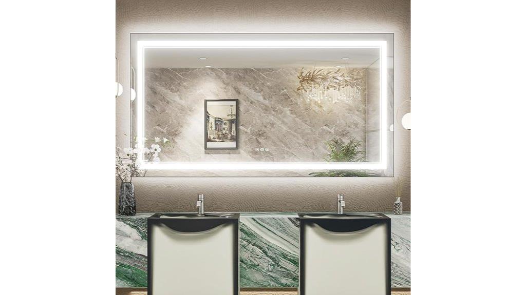 led bathroom mirror features