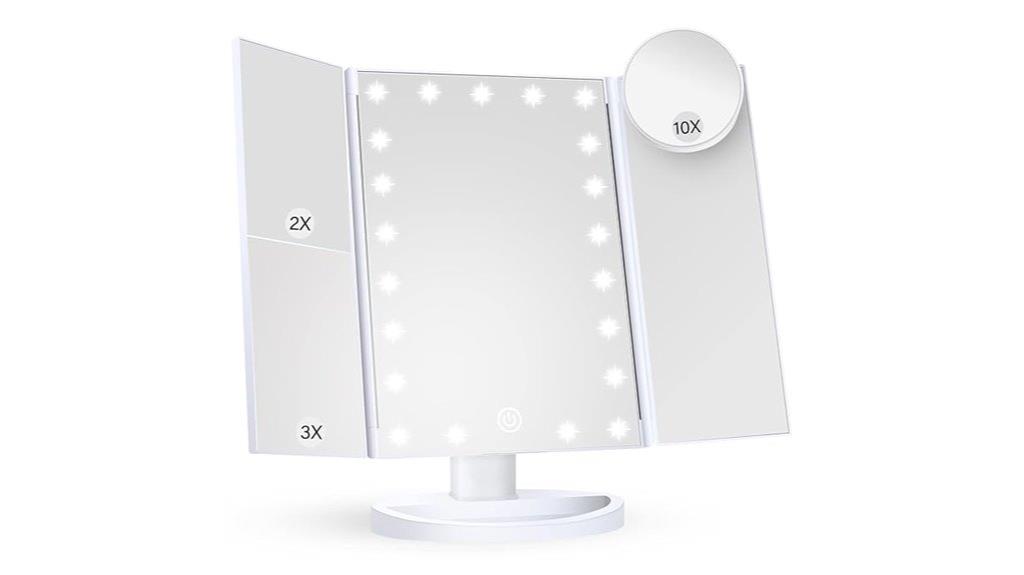 lighted magnifying makeup mirror