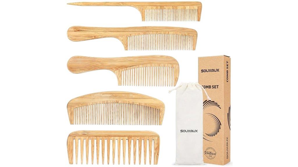 natural bamboo comb set