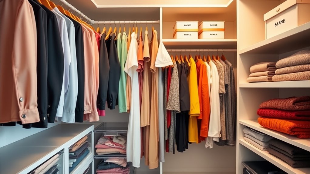 organize clothing by categories