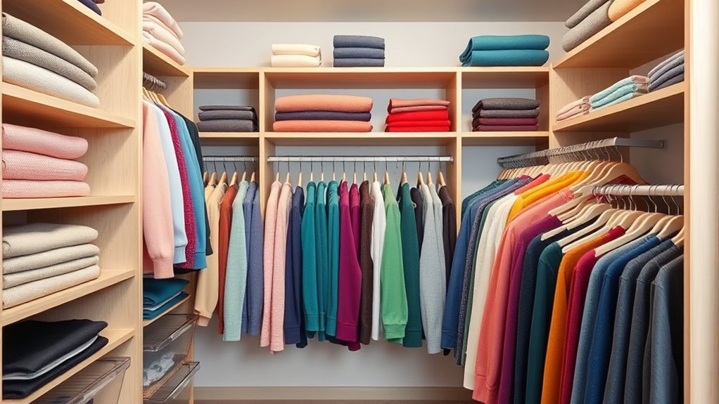 organize clothing by color