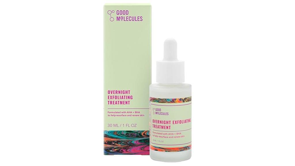 overnight exfoliating skincare treatment