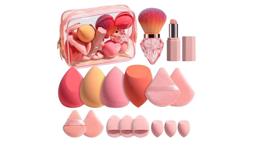 portable makeup sponge set