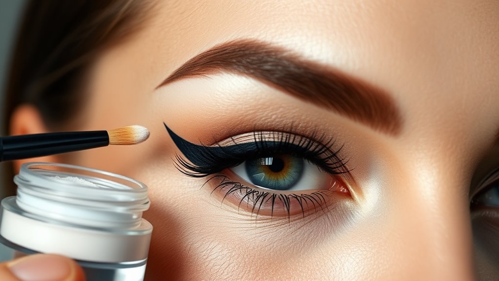 set eyeliner with powder