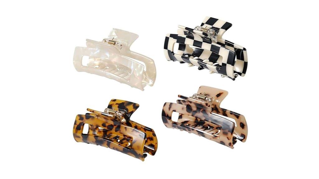 set of four hair clips