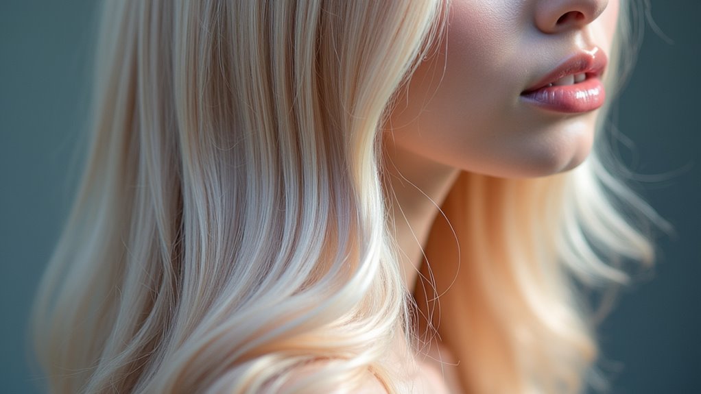 shiny sleek glass like hair
