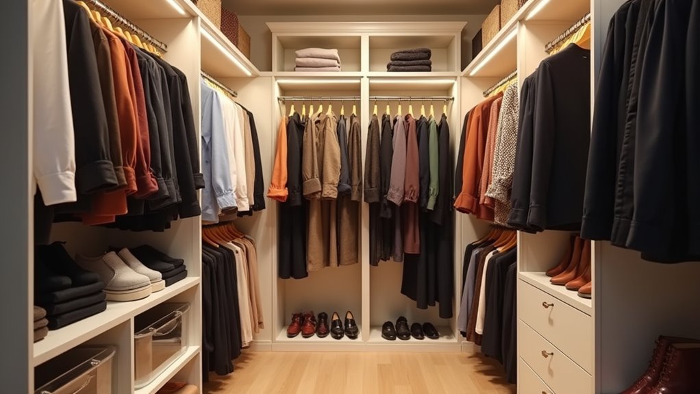 sorting and arranging clothing