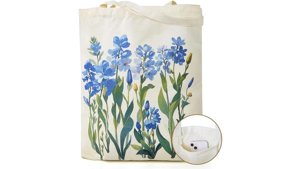 spacious pocket canvas tote