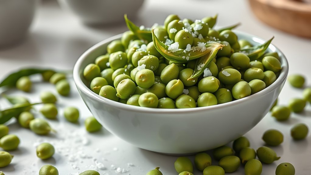 steamed edamame with sea salt