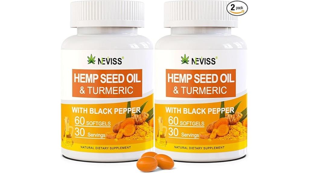 two hemp oil capsules