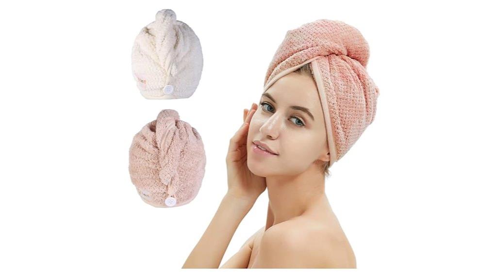 two microfiber towel wraps