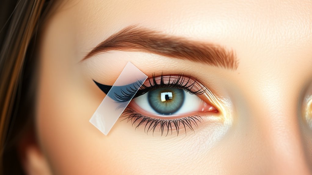 use tape for precise eyeliner