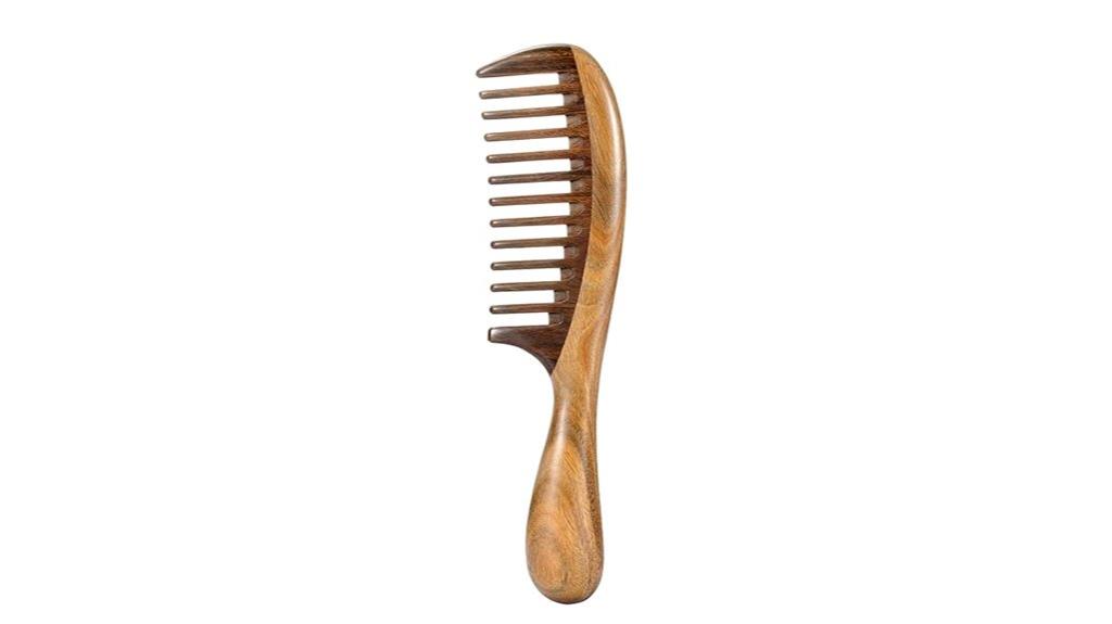 wooden curly hair comb