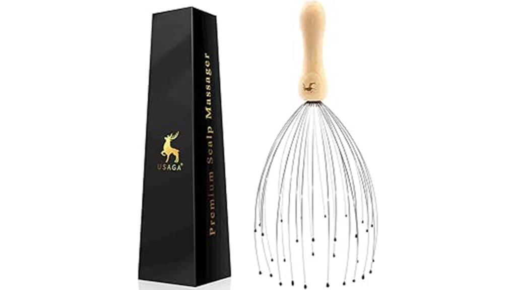 wooden handle head massager
