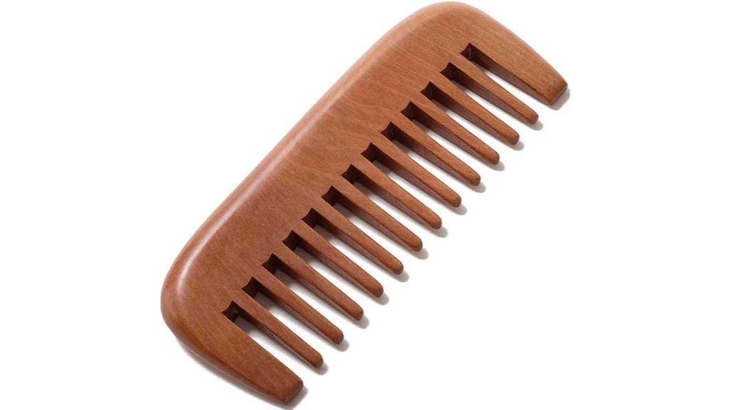 wooden wide tooth comb