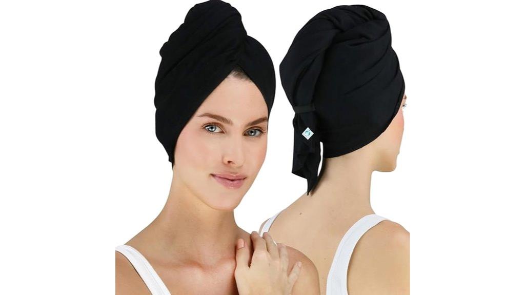 black cotton hair towel