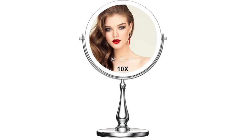 bright illuminated makeup mirror