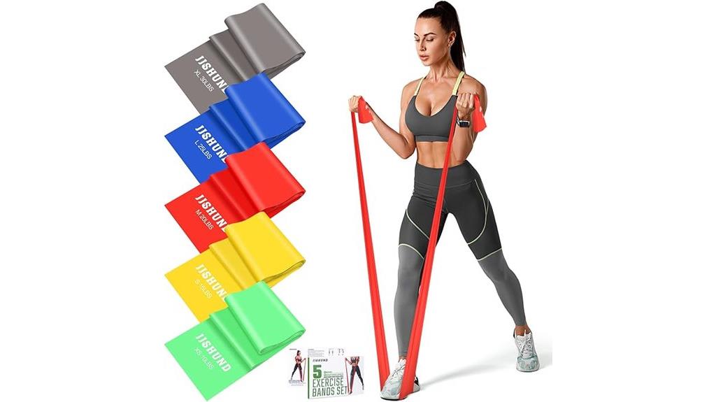 five resistance bands pack