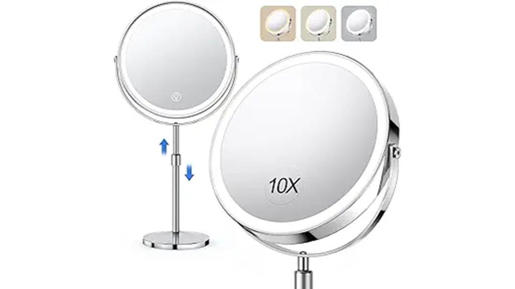illuminated 3 color mirror