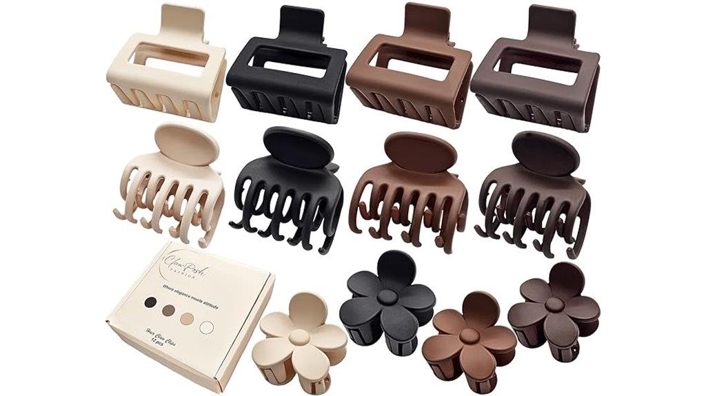 neutral matte hair clips