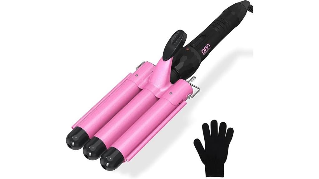 pink ceramic curling wand