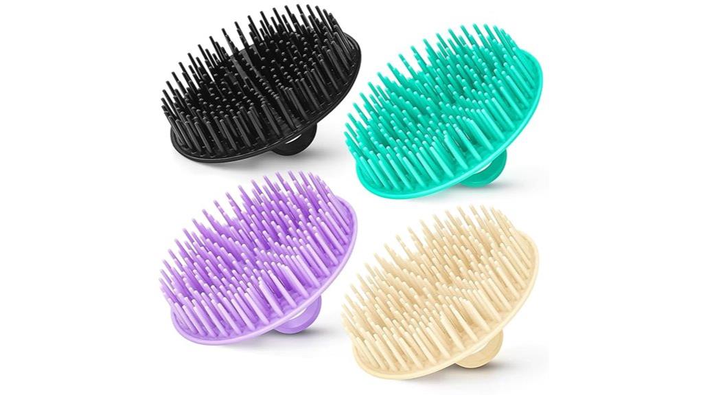 set of four scalp brushes