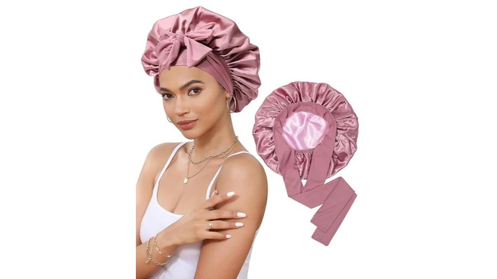 silk sleep bonnet with elastic