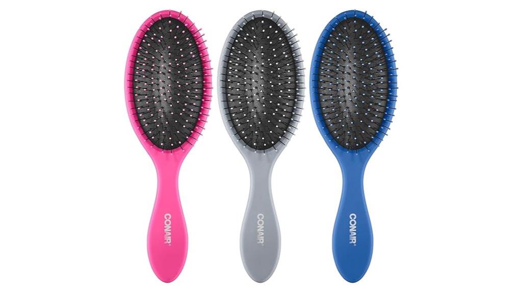 three piece detangling brush set