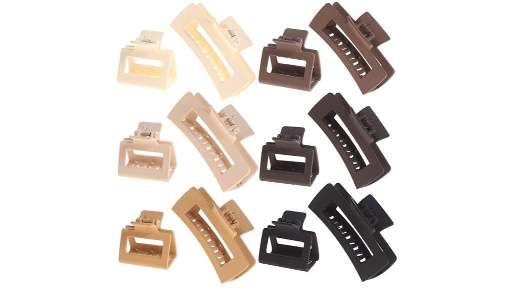 twelve square hair clips