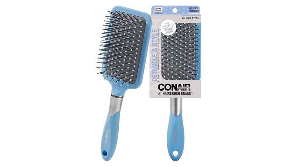 velvet cushion paddle brush