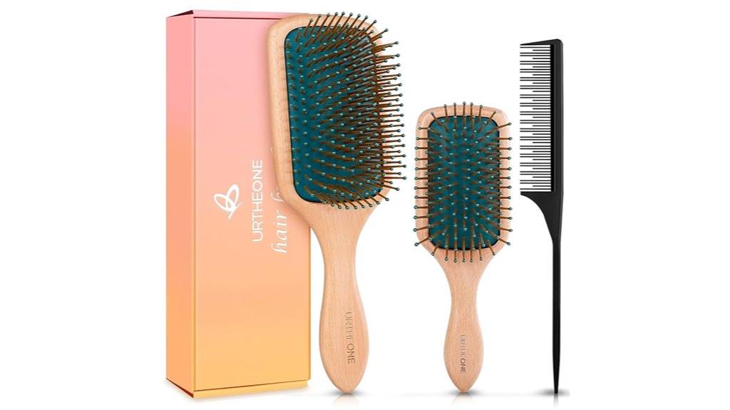 versatile wooden hairbrush set