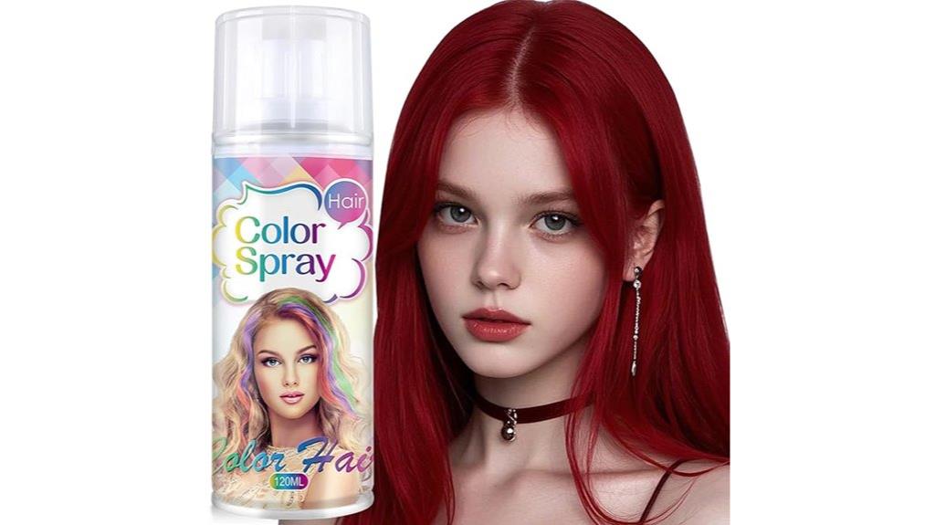 washable red hair spray